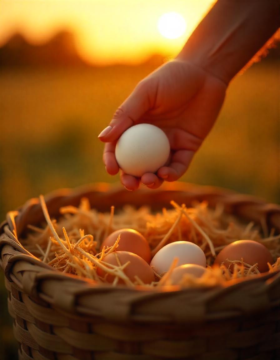 huevos libres de jaula con gallinas alimentadas con buenos alimentos